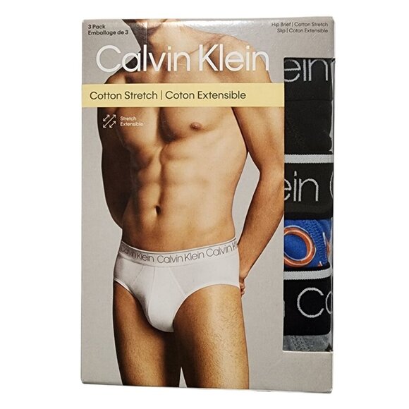 Calvin‎ Klein Men's Hip-Brief Cotton Stretch 3-Pack Sz XL NP24200-020 - Picture 6 of 8